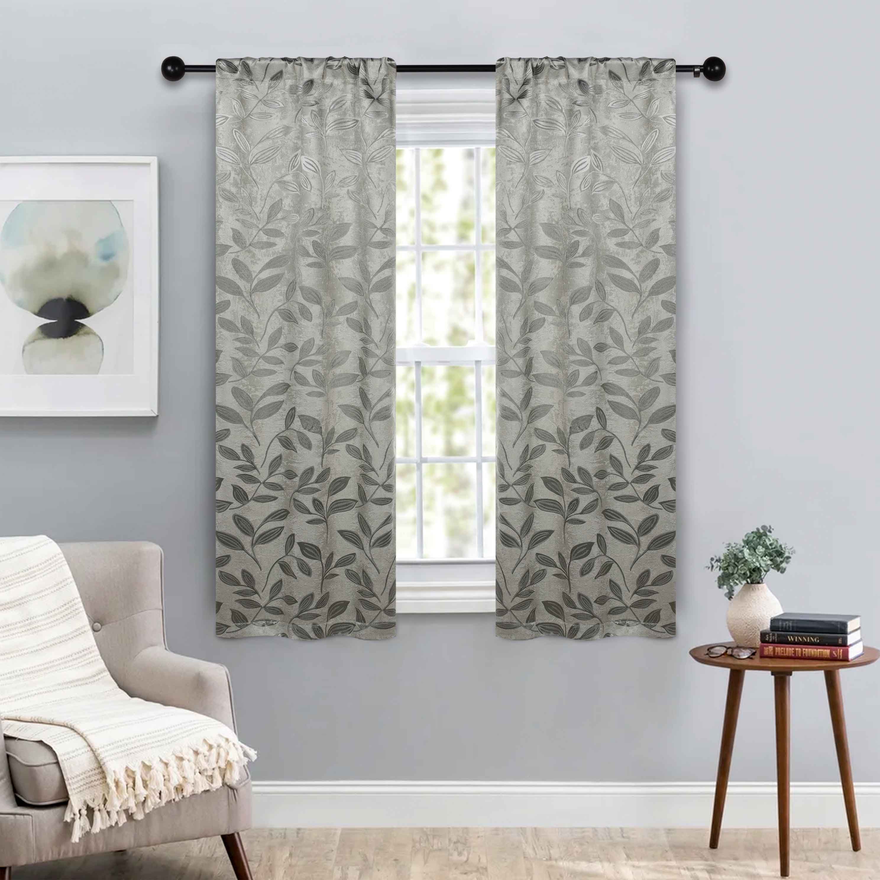 Leaves Room Darkening Washable Blackout Curtain Panels, Set of 2 - Blackout Curtains by Superior