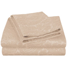 Italian Paisley 600 Thread Count Cotton Blend Deep Pocket Sheet Set - Sand