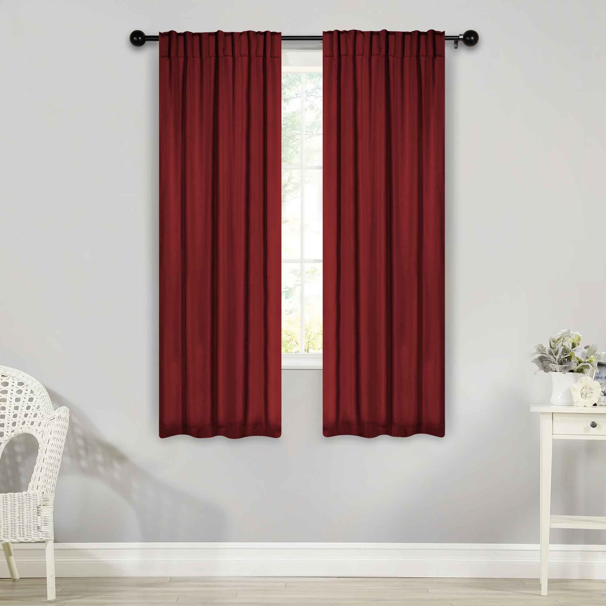 Solid Room Darkening Blackout Curtain Panels, Back Tabs, Set of 2 - Blackout Curtains by Superior Brand