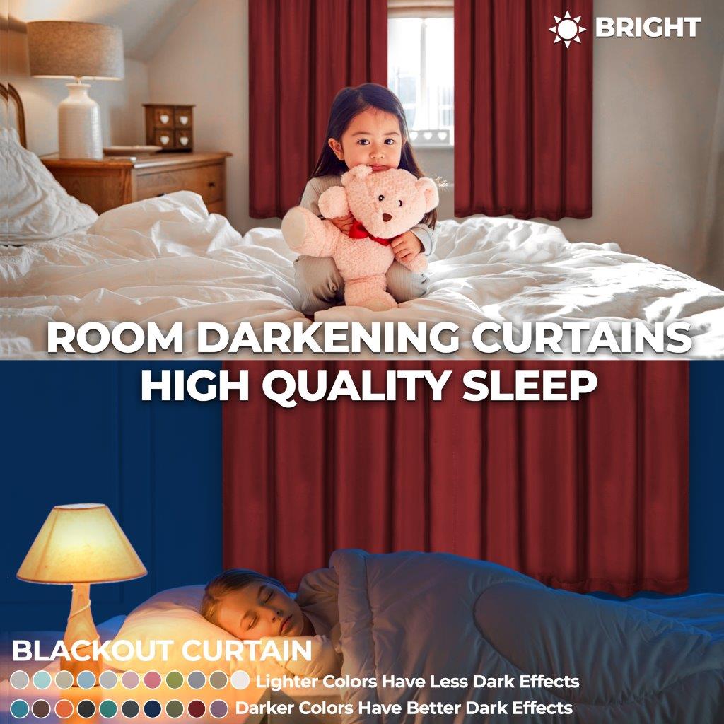 Solid Machine Washable Room Darkening Blackout Curtain 42 Inches - Blackout Curtains by Superior