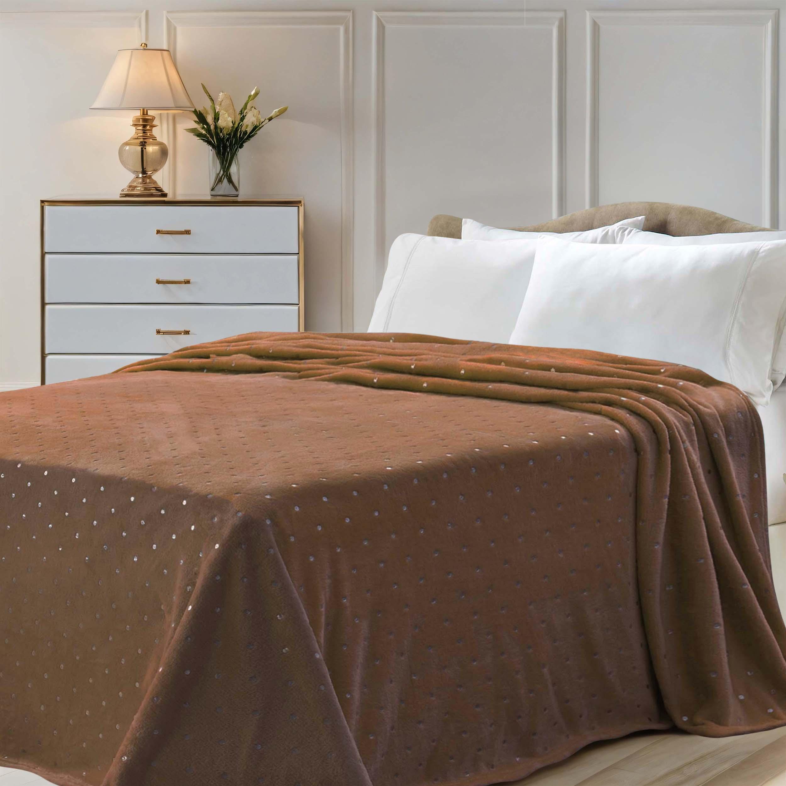 Fleece Plush Medium Weight Fluffy Soft Decorative Polka Dot Blanket - Blanket by Superior Brand