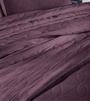 Serenity Cotton Matelasse Weave Jacquard Celtic Circle Bedspread Set - Lilac