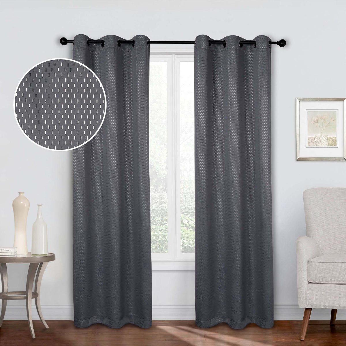 Shimmer Abstract Modern Blackout Curtain Set