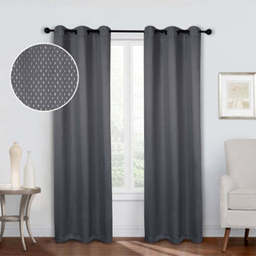 Blackout Solid Shimmer Grommet Curtain Panel - Grey