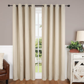 Blackout Solid Shimmer Grommet Curtain Panel - Ivory