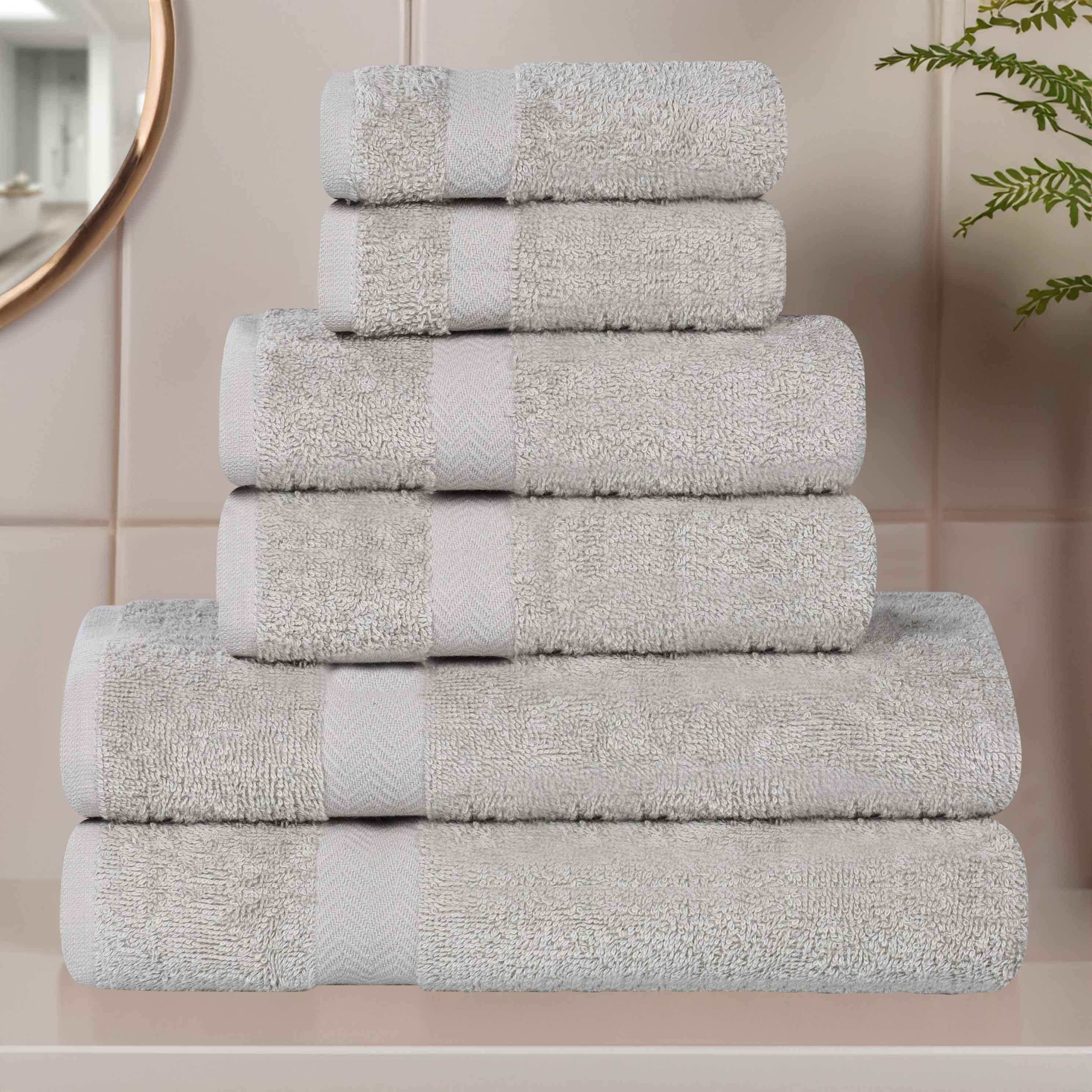 6 Piece Cotton Eco-Friendly Soft Absorbent Towel Set - Towel Set by Superior Brand