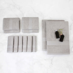 Eco-Friendly Cotton Absorbent Assorted 12 Piece Towel Set