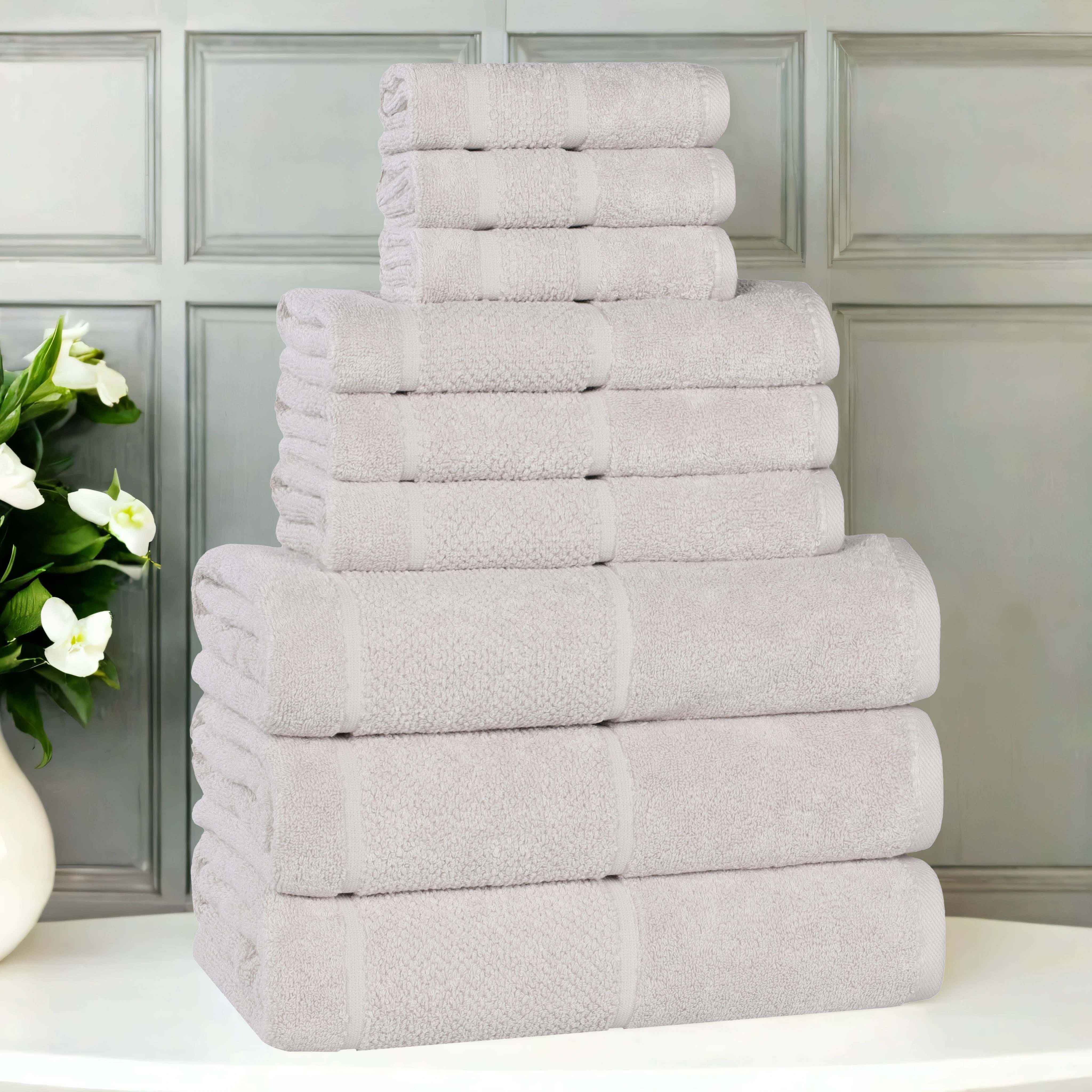 Mile Smart Twist Viscose Cotton Blend Solid 9 Piece Towel Set - Towel Set by Superior Brand