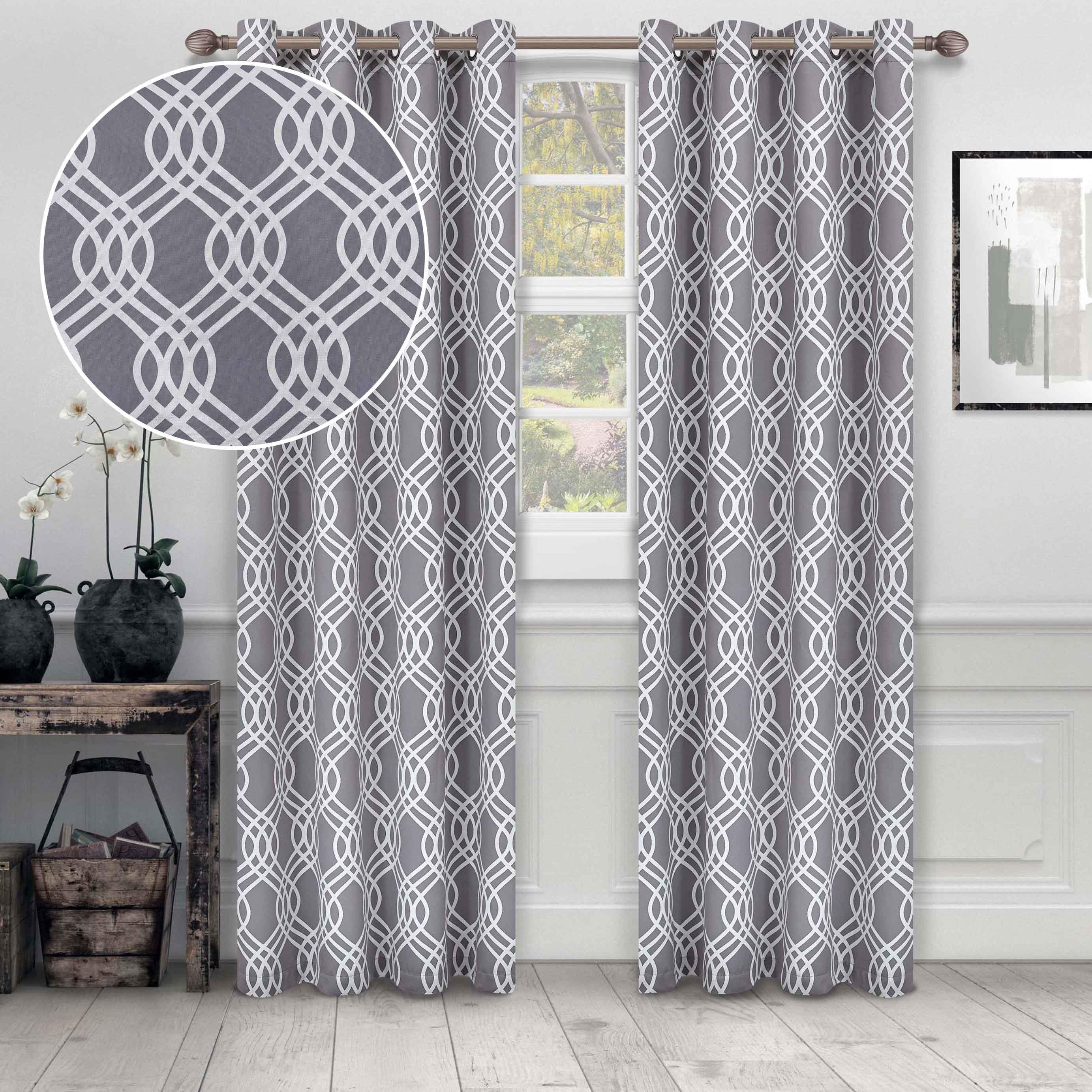 Ribbon Machine Washable Room Darkening Blackout Curtain Set - Blackout Curtains by Superior