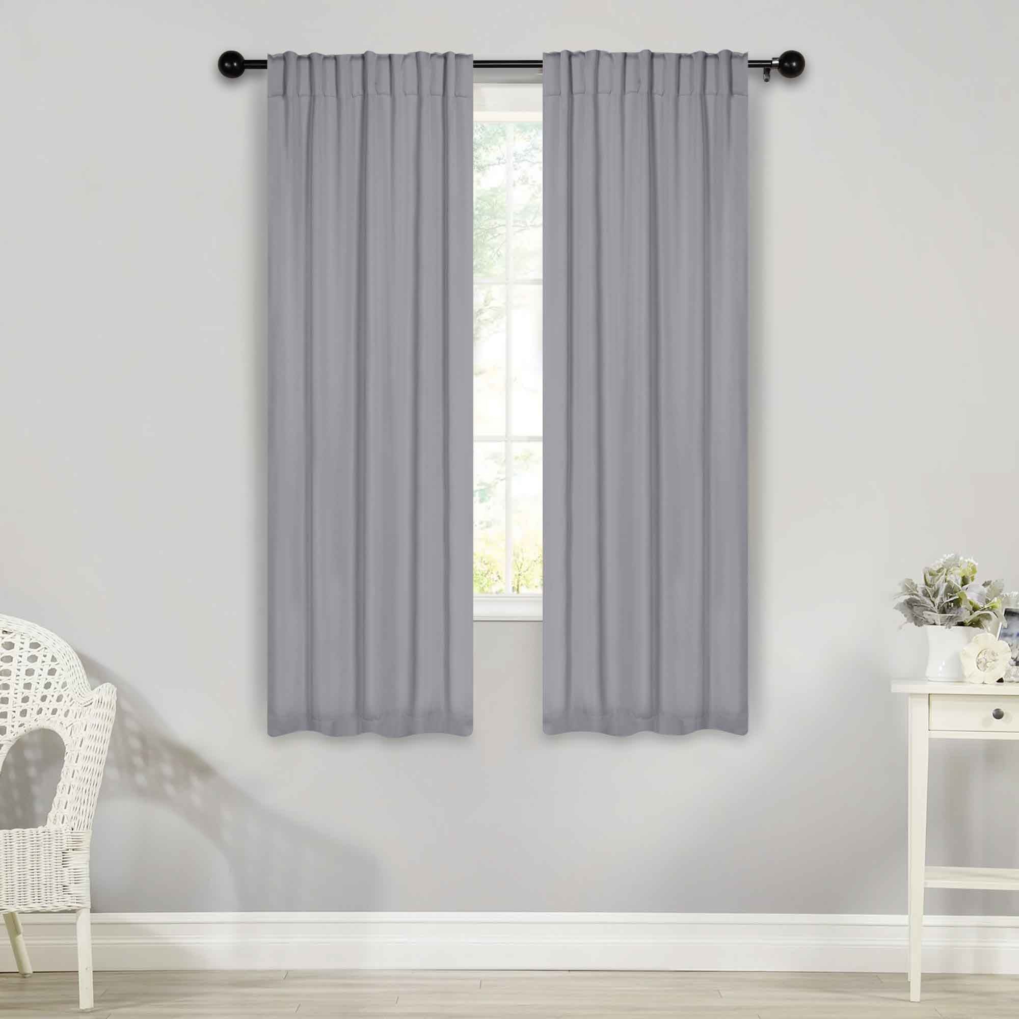 Solid Room Darkening Blackout Curtain Panels, Back Tabs, Set of 2 - Blackout Curtains by Superior