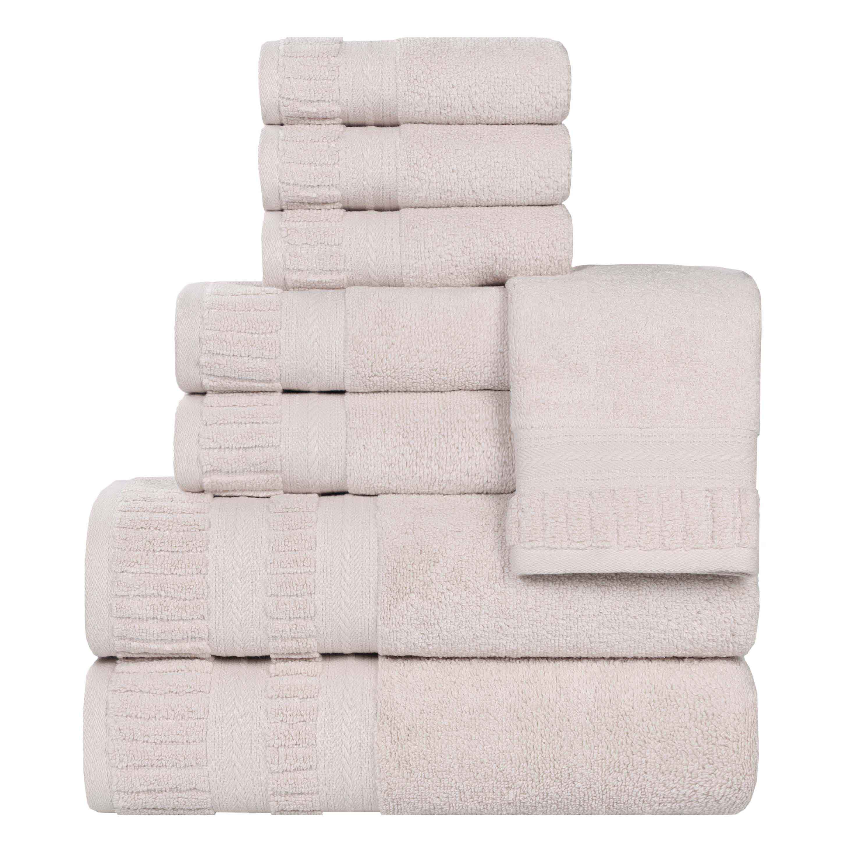Zero Twist Cotton Towels 8 Piece Venice Collection - Towel Set by Superior Brand