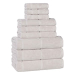 Mile Smart Twist Viscose Cotton Blend Solid 9 Piece Towel Set - Towel Set by Superior Brand