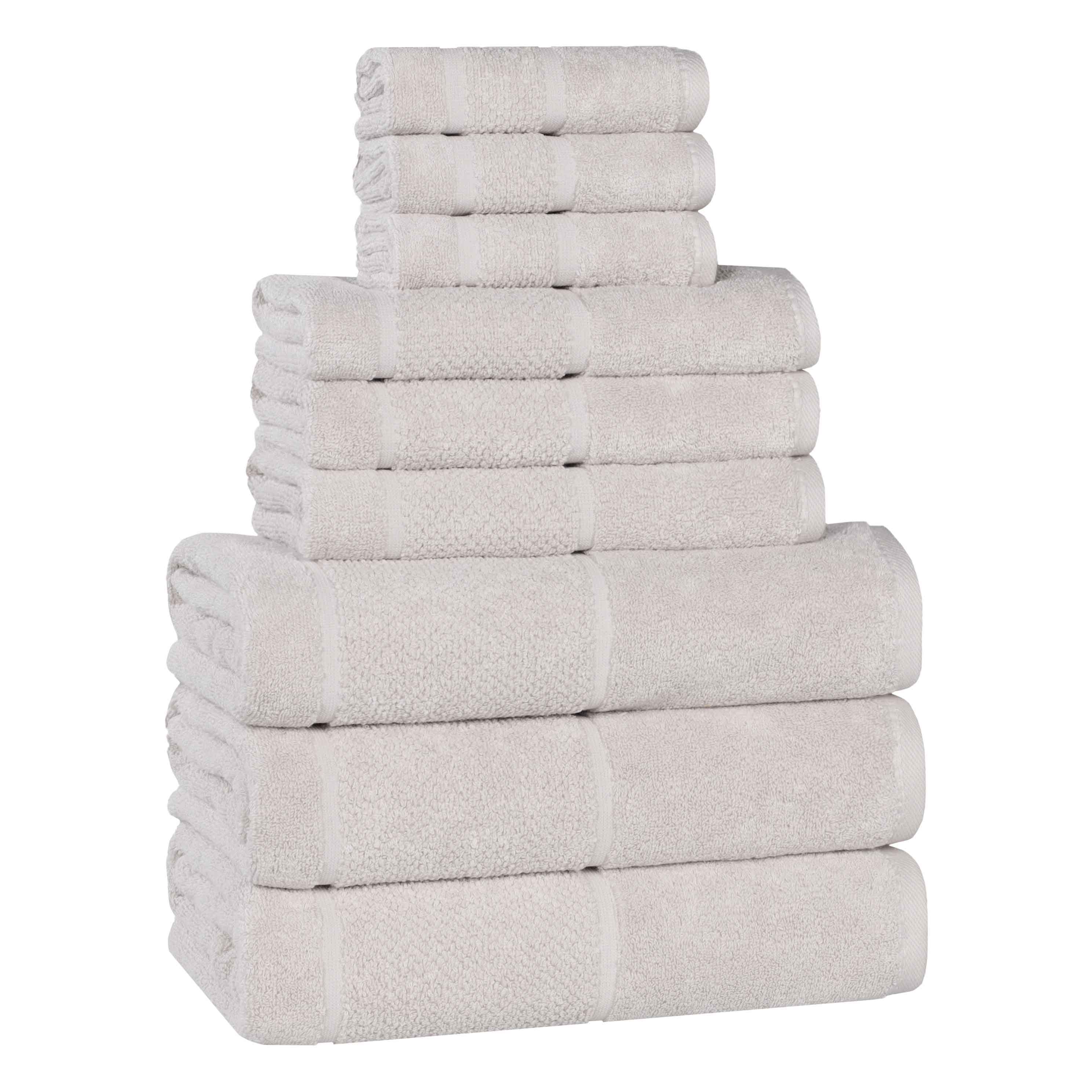 Mile Smart Twist Viscose Cotton Blend Solid 9 Piece Towel Set - Towel Set by Superior Brand