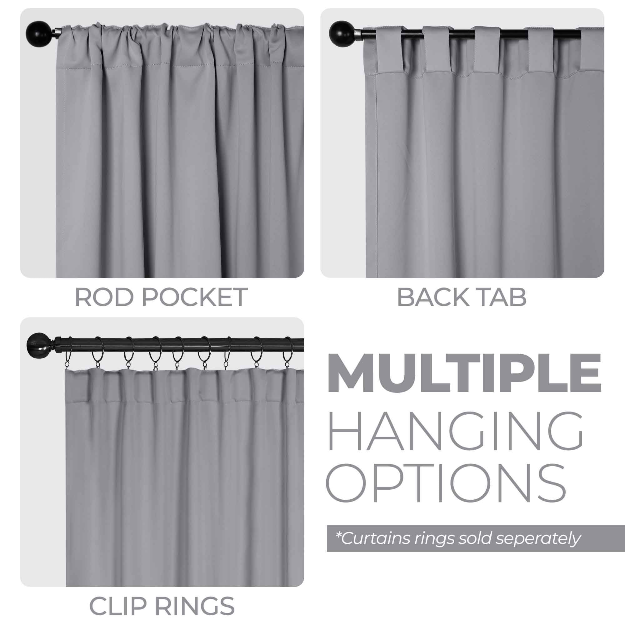 Solid Room Darkening Blackout Curtain Panels, Back Tabs, Set of 2 - Blackout Curtains by Superior