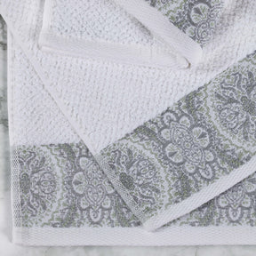 Medallion Cotton Jacquard Textured Soft Absorbent 3 Piece Towel Set