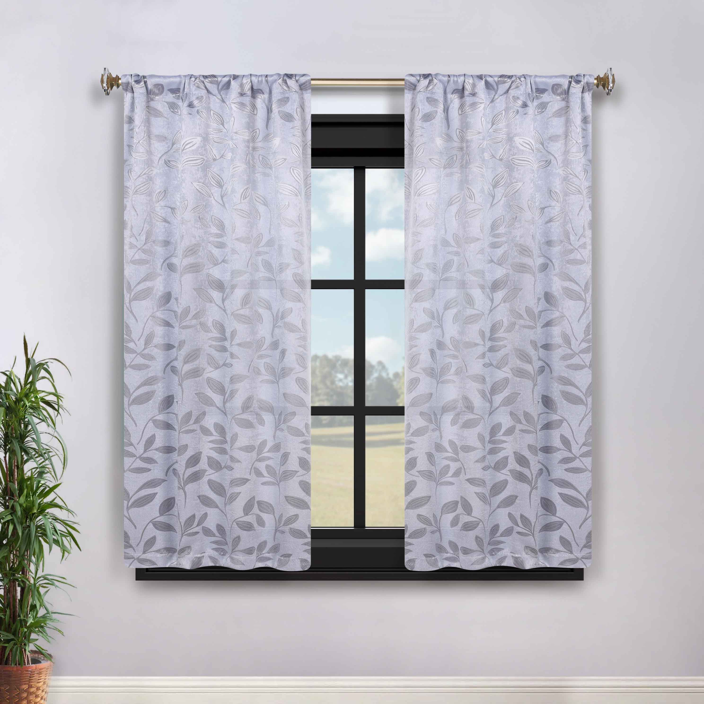Leaves Room Darkening Washable Blackout Curtain Panels, Set of 2 - Blackout Curtains by Superior Brand