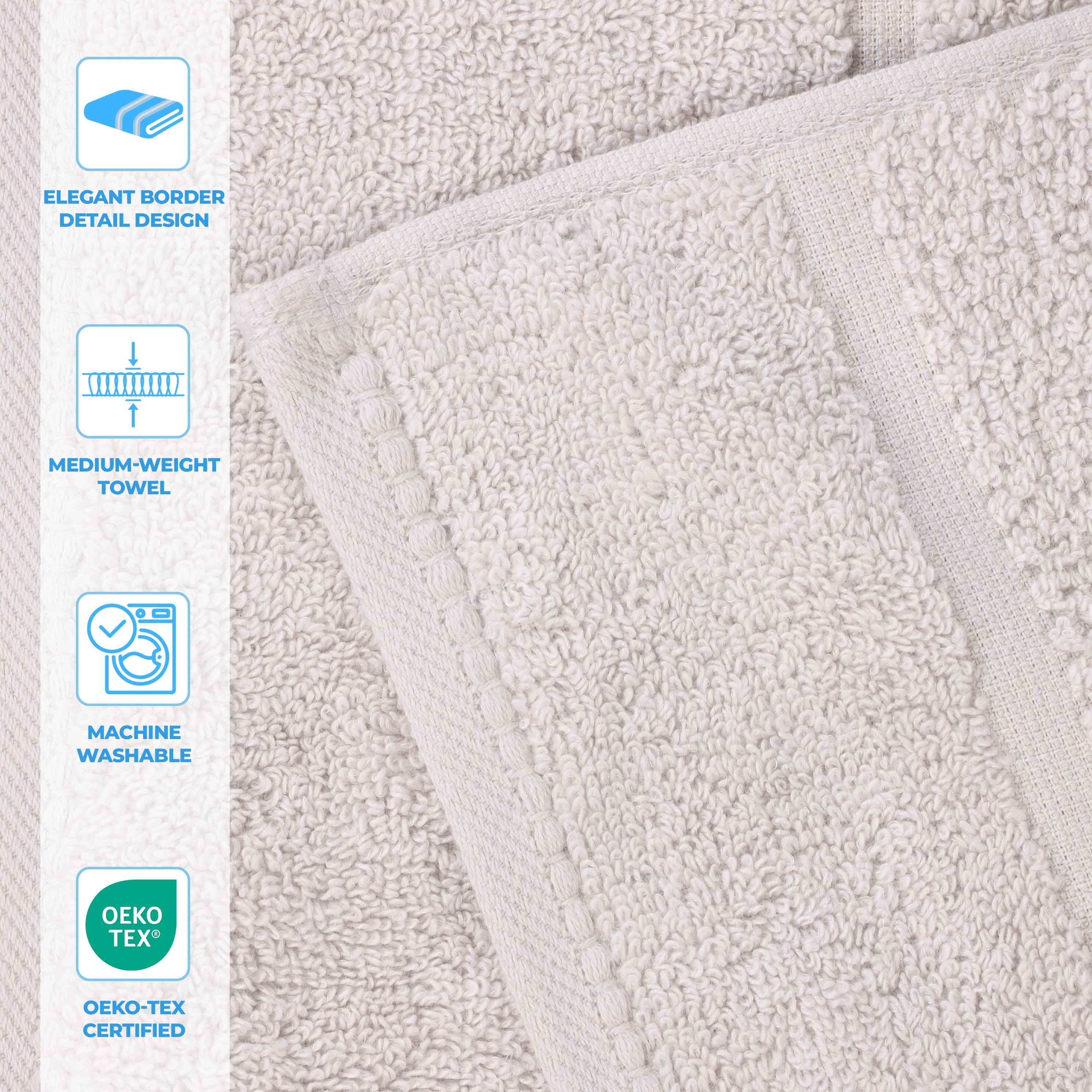 Mile Smart Twist Viscose Cotton Blend Solid 9 Piece Towel Set - Towel Set by Superior Brand