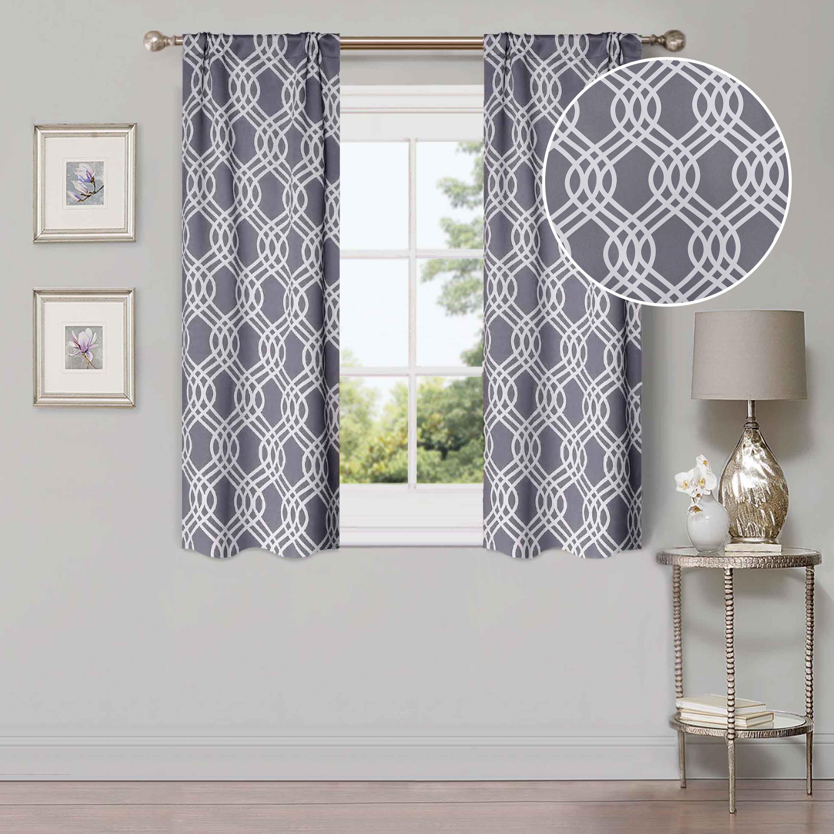 Ribbon Trellis Washable Room Darkening Blackout Curtains, Set of 2 - Blackout Curtains by Superior Brand