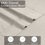 1200 Thread Count Cotton Rich Solid Deep Pocket Bed Sheet Set - Sheet Set by Superior