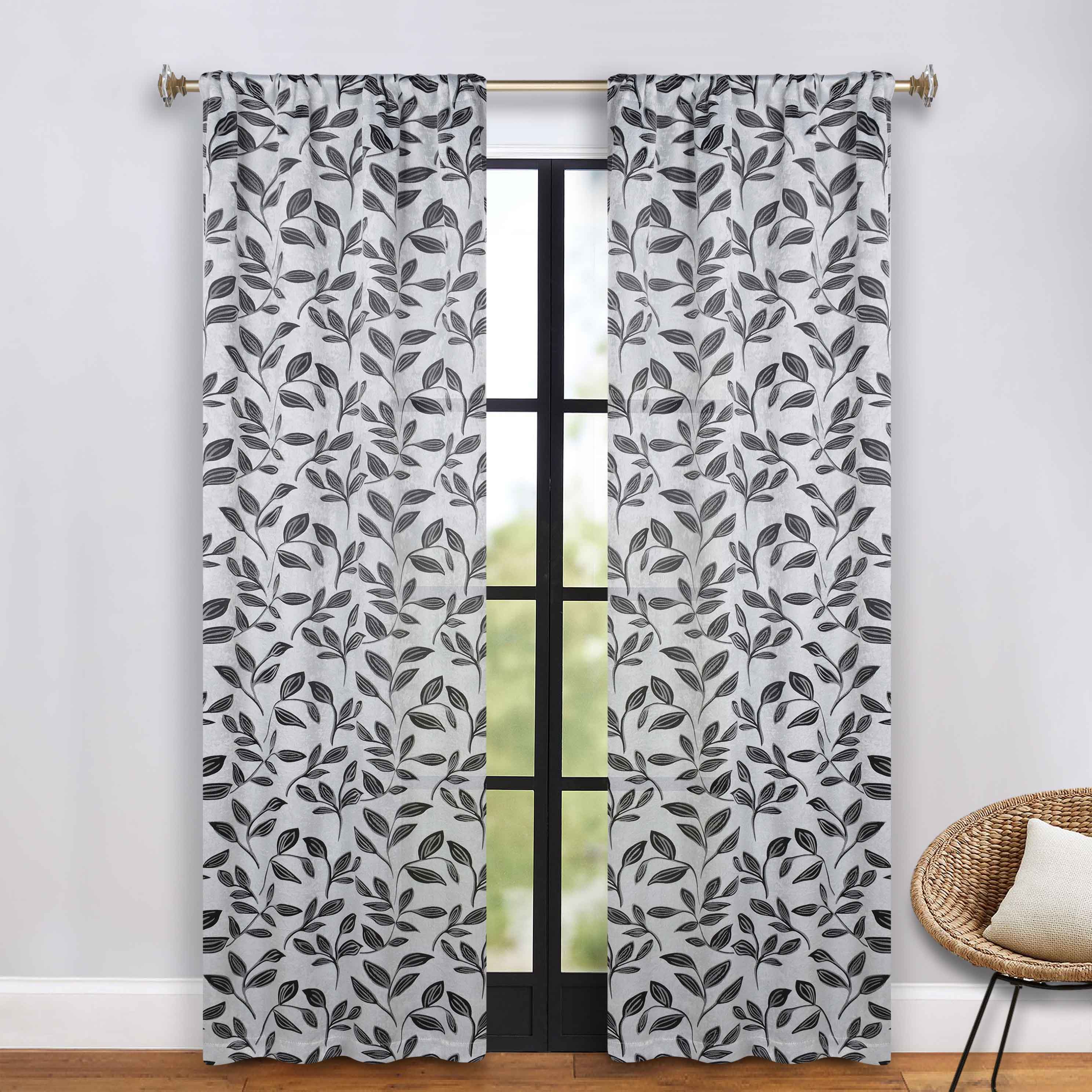 Leaves Room Darkening Washable Blackout Curtain Panels, Set of 2 - Blackout Curtains by Superior Brand