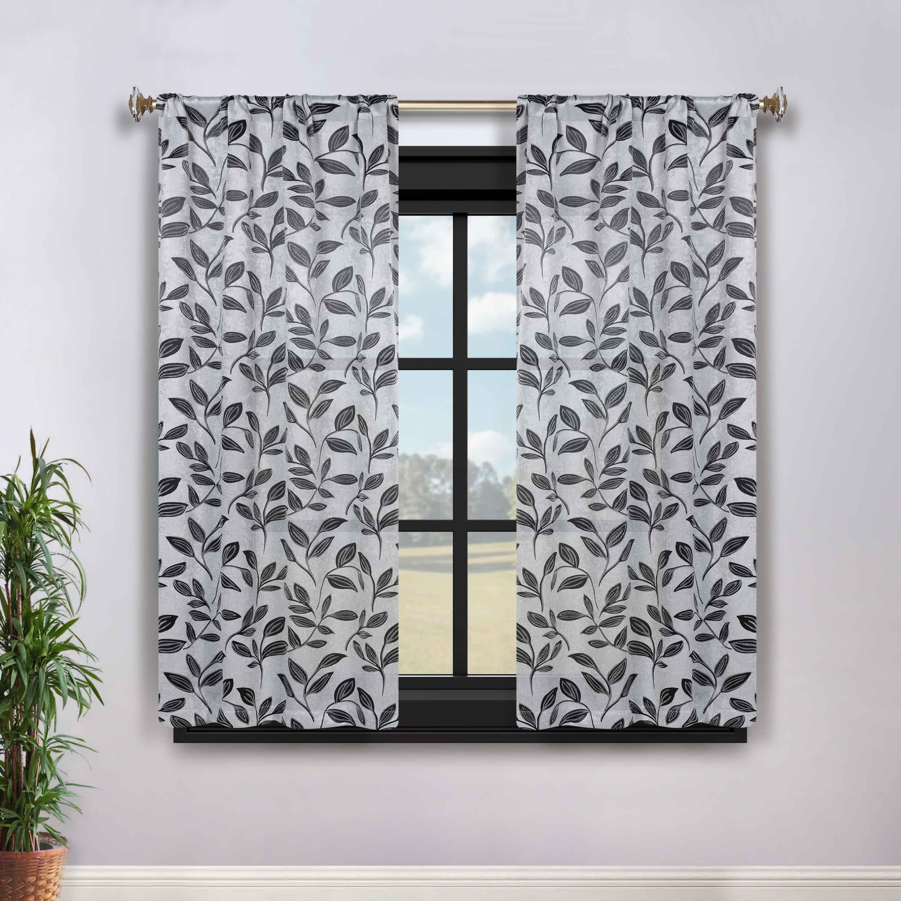 Leaves Room Darkening Washable Blackout Curtain Panels, Set of 2 - Blackout Curtains by Superior Brand