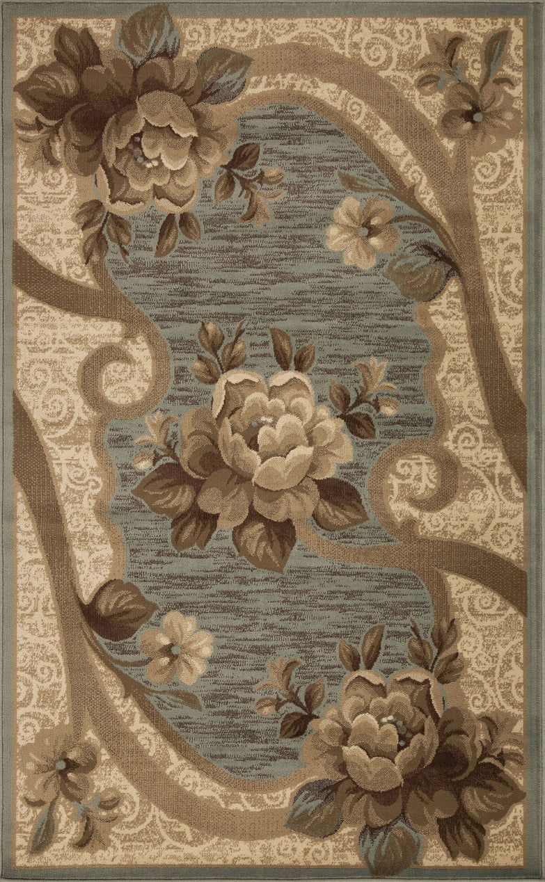 Rinceau Traditional Oversized Floral Border Indoor Area Rug or Runner