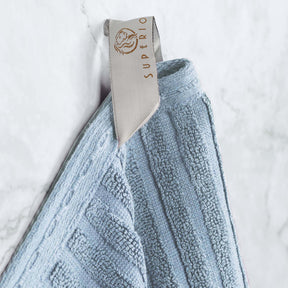Soho Ribbed Cotton Absorbent Face Towel / Washcloth Set of 12 - SlateBlue