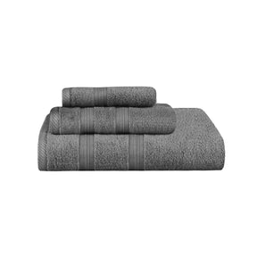 Smart Dry Zero Twist Cotton 3-Piece Assorted Towel Set - Gray