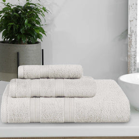 Smart Dry Zero Twist Cotton 3-Piece Assorted Towel Set - Ivory