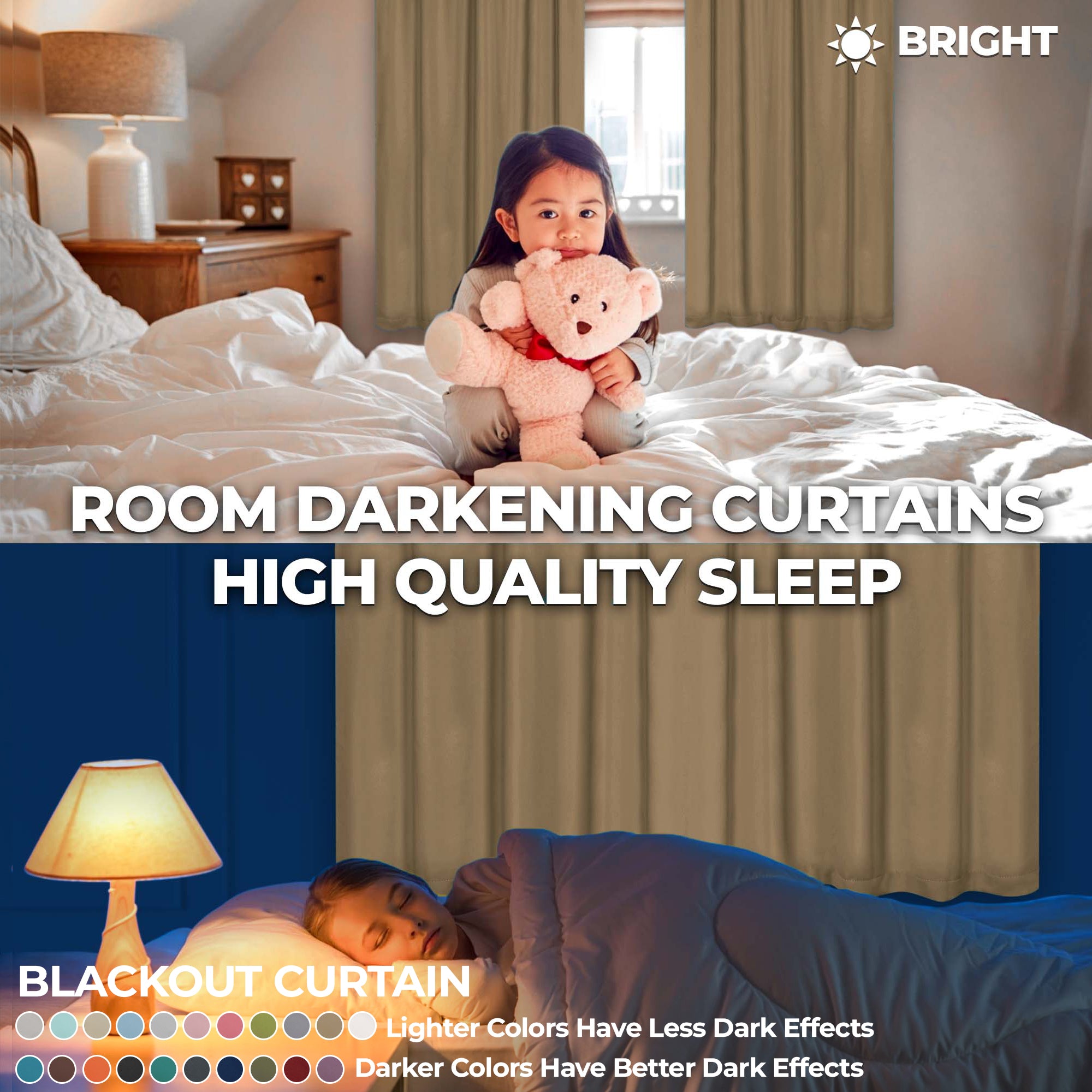 Solid Room Darkening Rod Pocket Blackout Curtain Panels, Set of 2 - Blackout Curtains by Superior