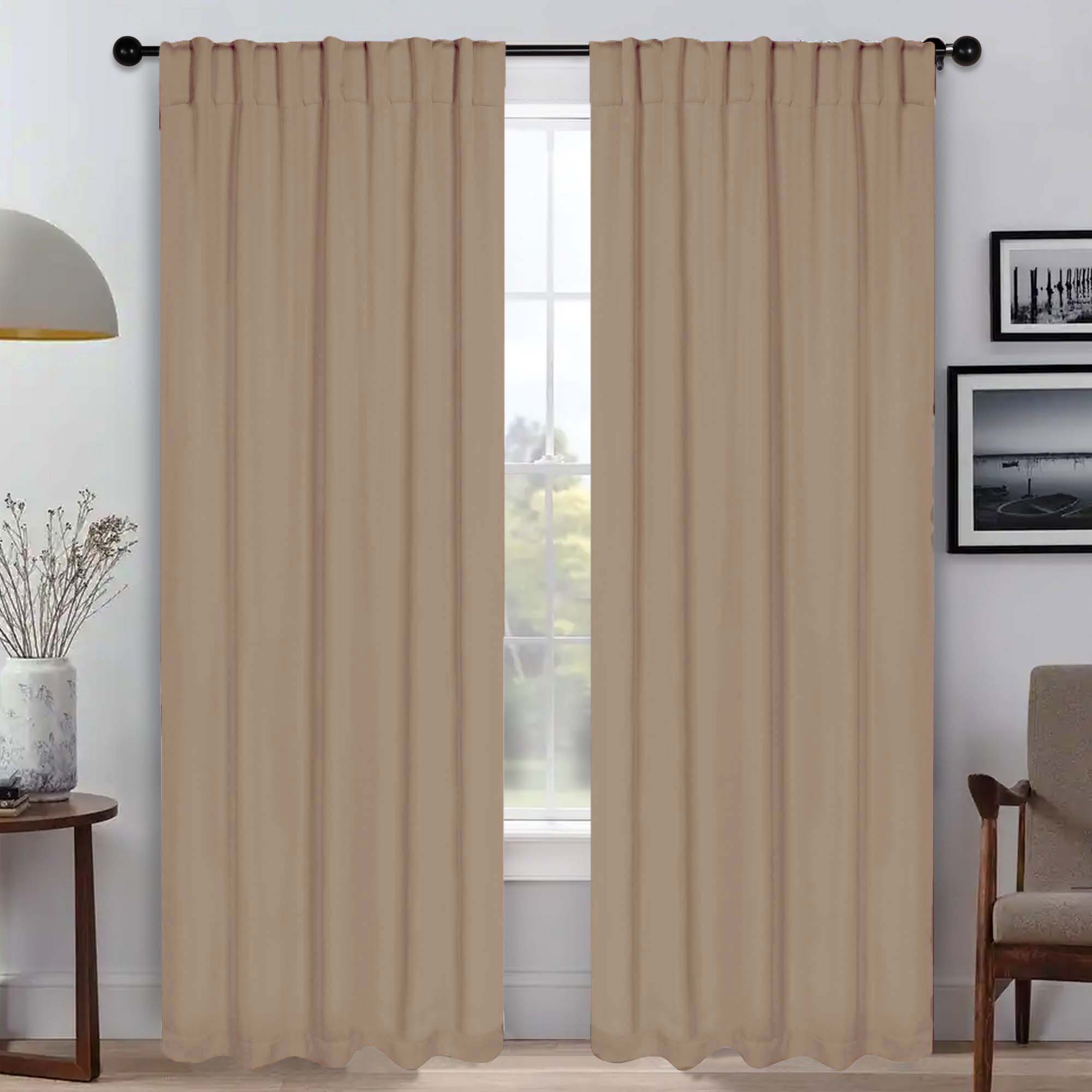 Solid Room Darkening Blackout Curtain Panels, Back Tabs, Set of 2 - Blackout Curtains by Superior Brand