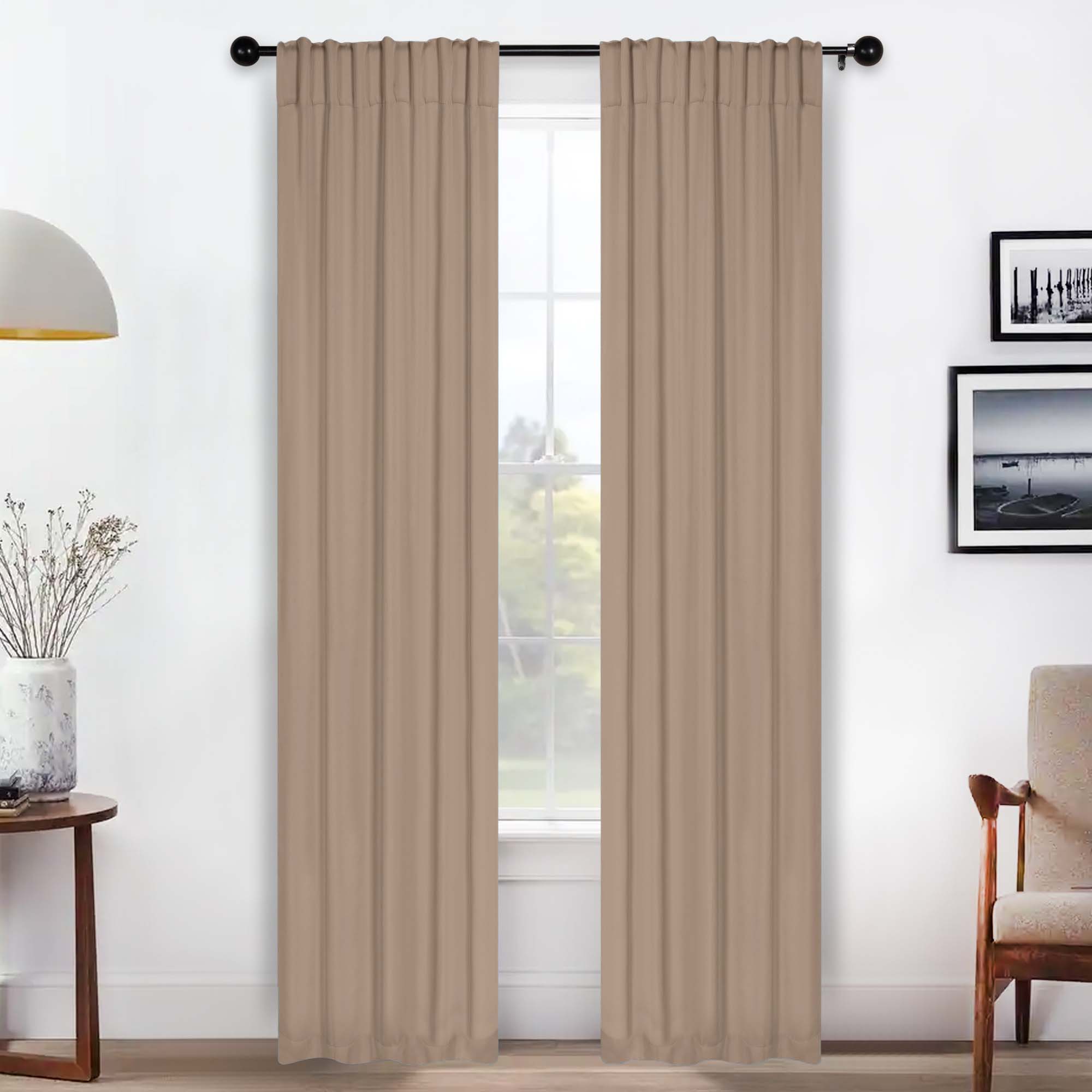Solid Room Darkening Blackout Curtain Panels, Back Tabs, Set of 2 - Blackout Curtains by Superior Brand