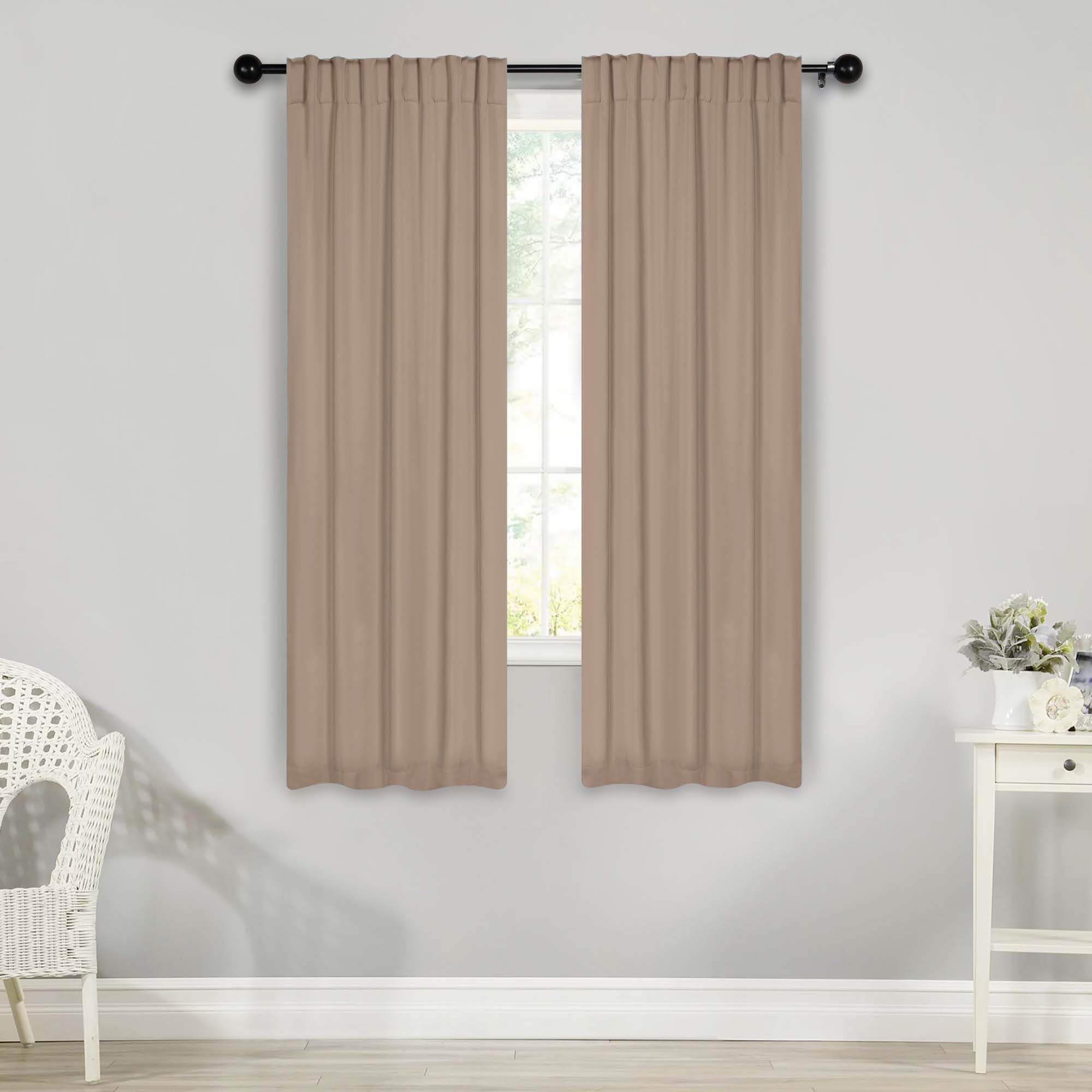 Solid Room Darkening Blackout Curtain Panels, Back Tabs, Set of 2 - Blackout Curtains by Superior Brand