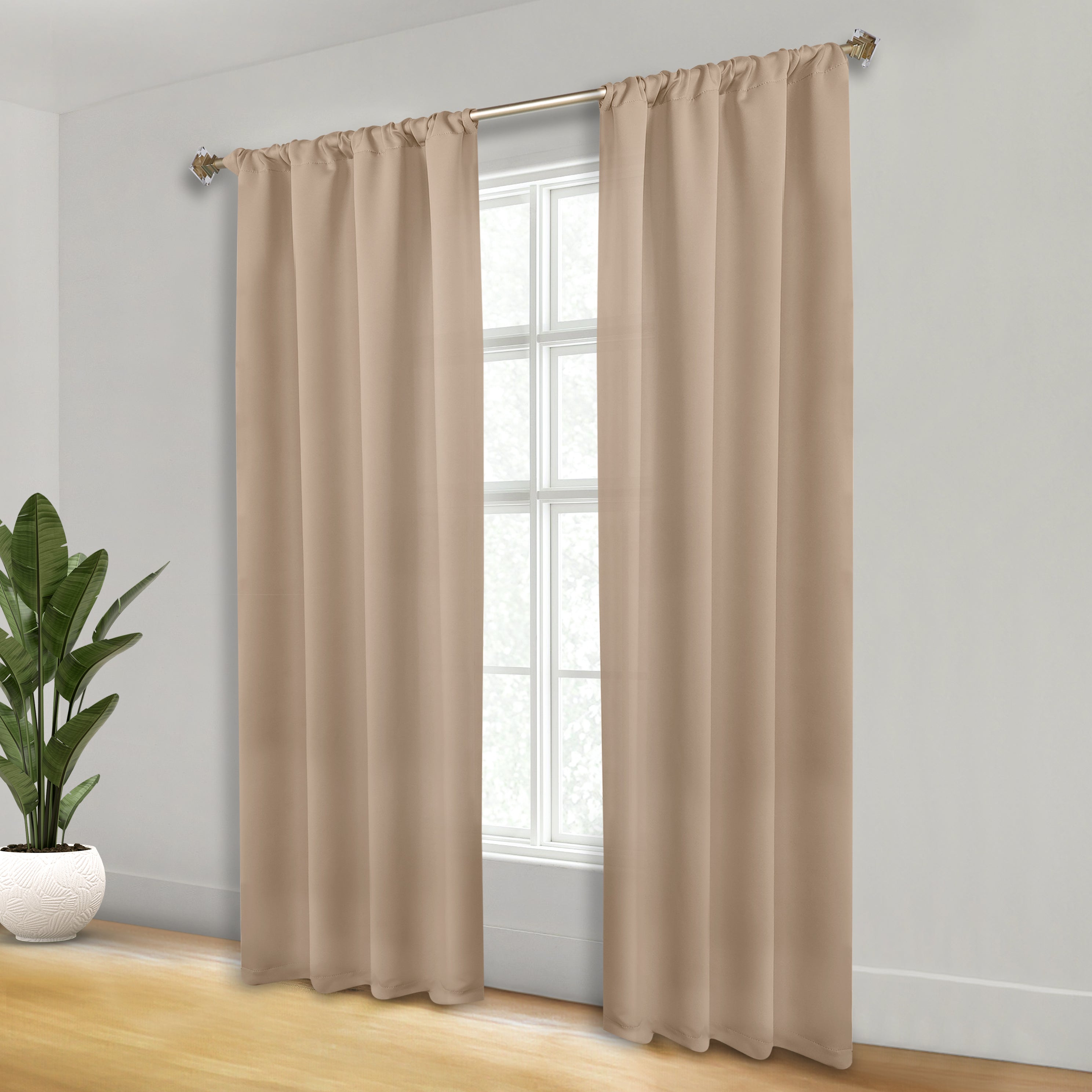 Solid Room Darkening Rod Pocket Blackout Curtain Panels, Set of 2 - Blackout Curtains by Superior