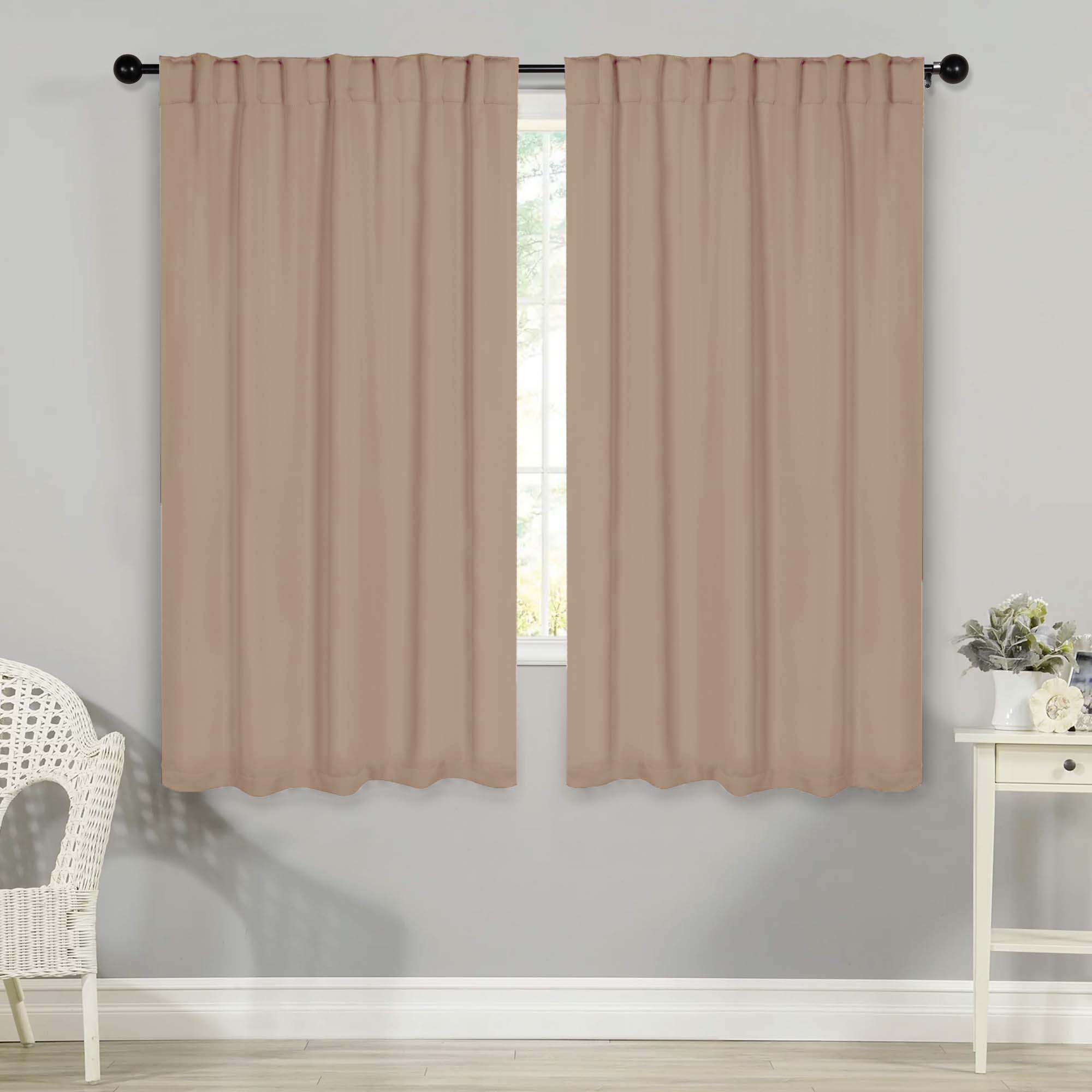 Solid Room Darkening Blackout Curtain Panels, Back Tabs, Set of 2 - Blackout Curtains by Superior Brand