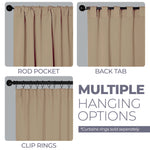 Solid Room Darkening Blackout Curtain Panels, Back Tabs, Set of 2 - Blackout Curtains by Superior
