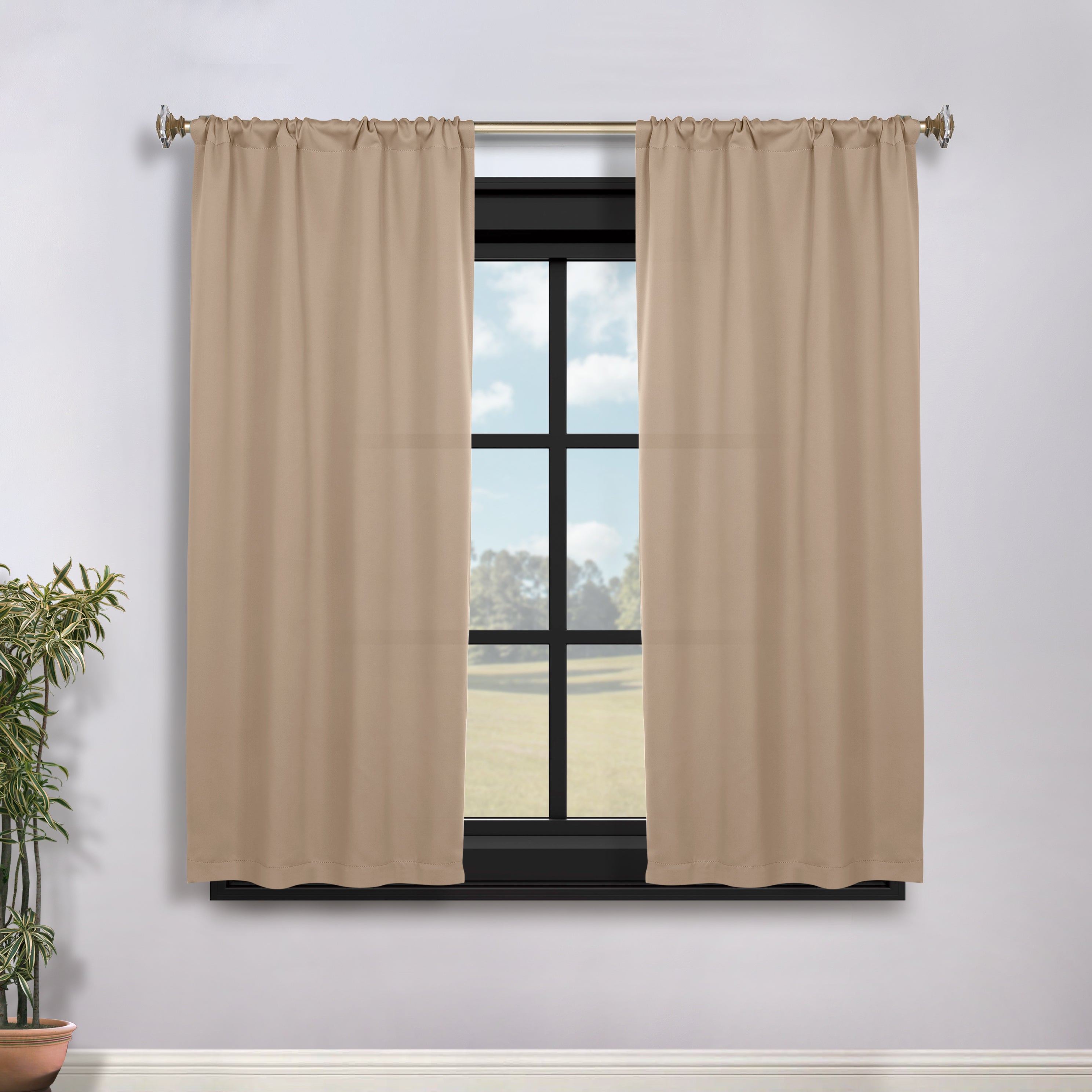Solid Room Darkening Rod Pocket Blackout Curtain Panels, Set of 2 - Blackout Curtains by Superior
