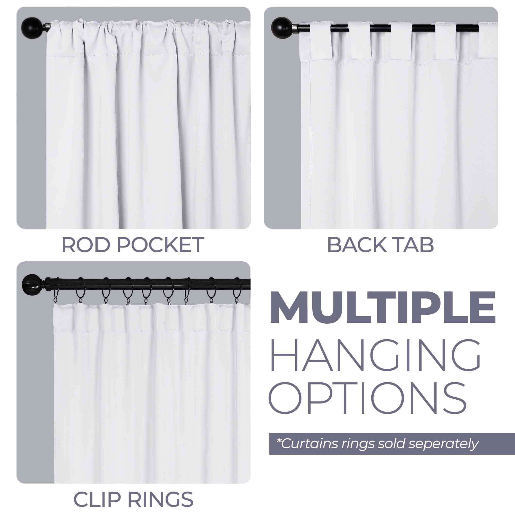Solid Room Darkening Blackout Curtain Panels, Back Tabs, Set of 2 - Blackout Curtains by Superior