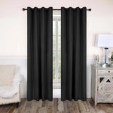 Blackout Window Curtains Solid Room Darkening Washable Set of 2