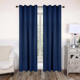 Blackout Window Curtains Solid Room Darkening Washable Set of 2