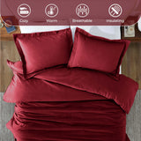 Flannel Cotton Modern Solid Fuzzy Duvet Cover Set With Pillow Shams - Duvet Cover Set by Superior Brand
