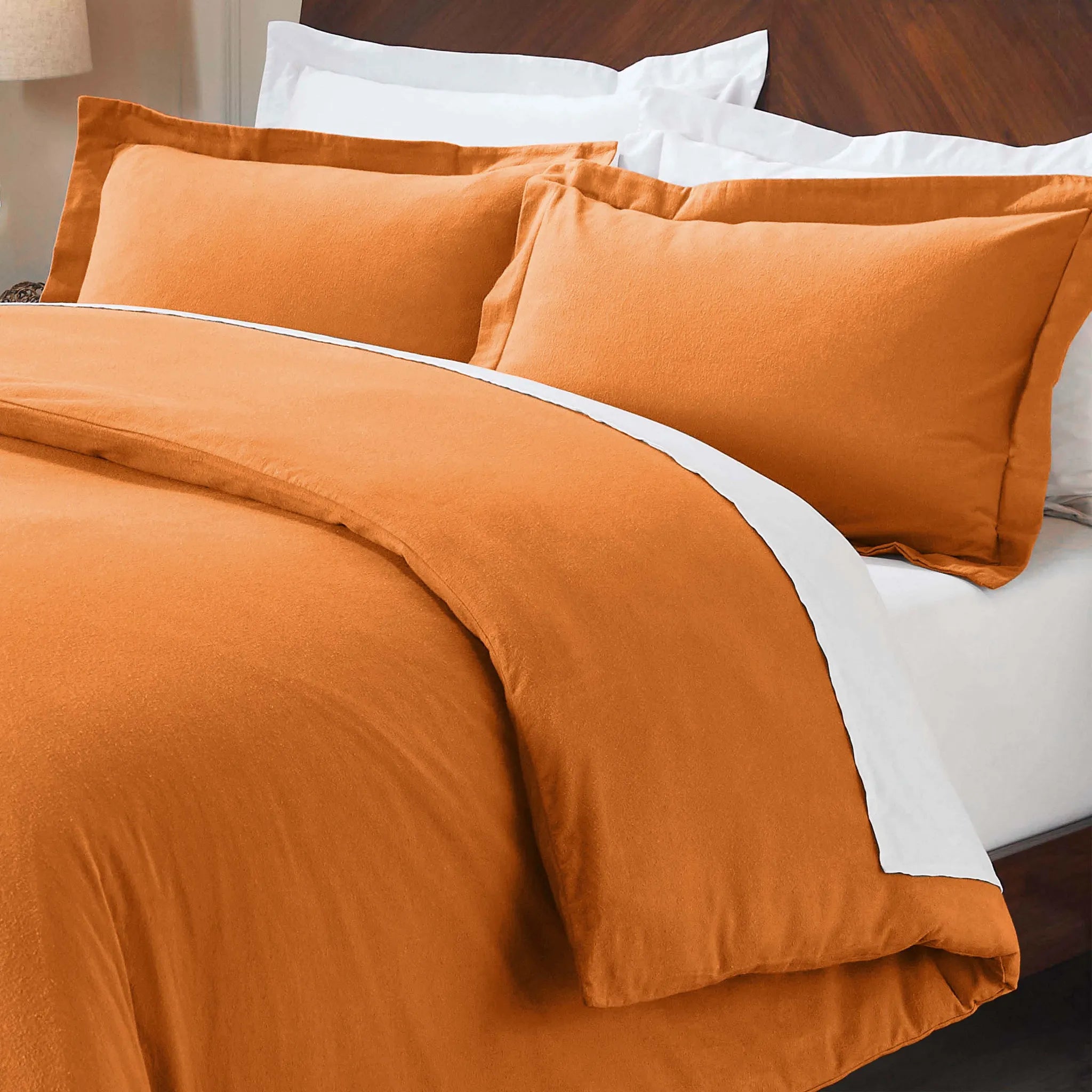 Flannel Cotton Modern Solid Fuzzy Duvet Cover Set With Pillow Shams