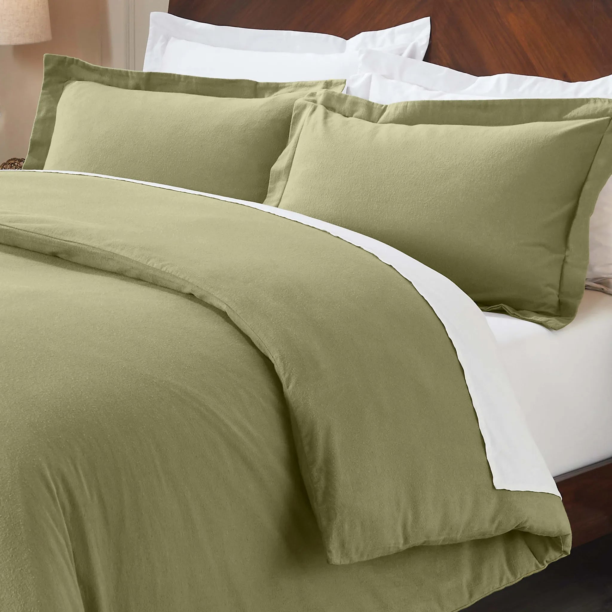 Flannel Cotton Modern Solid Fuzzy Duvet Cover Set With Pillow Shams