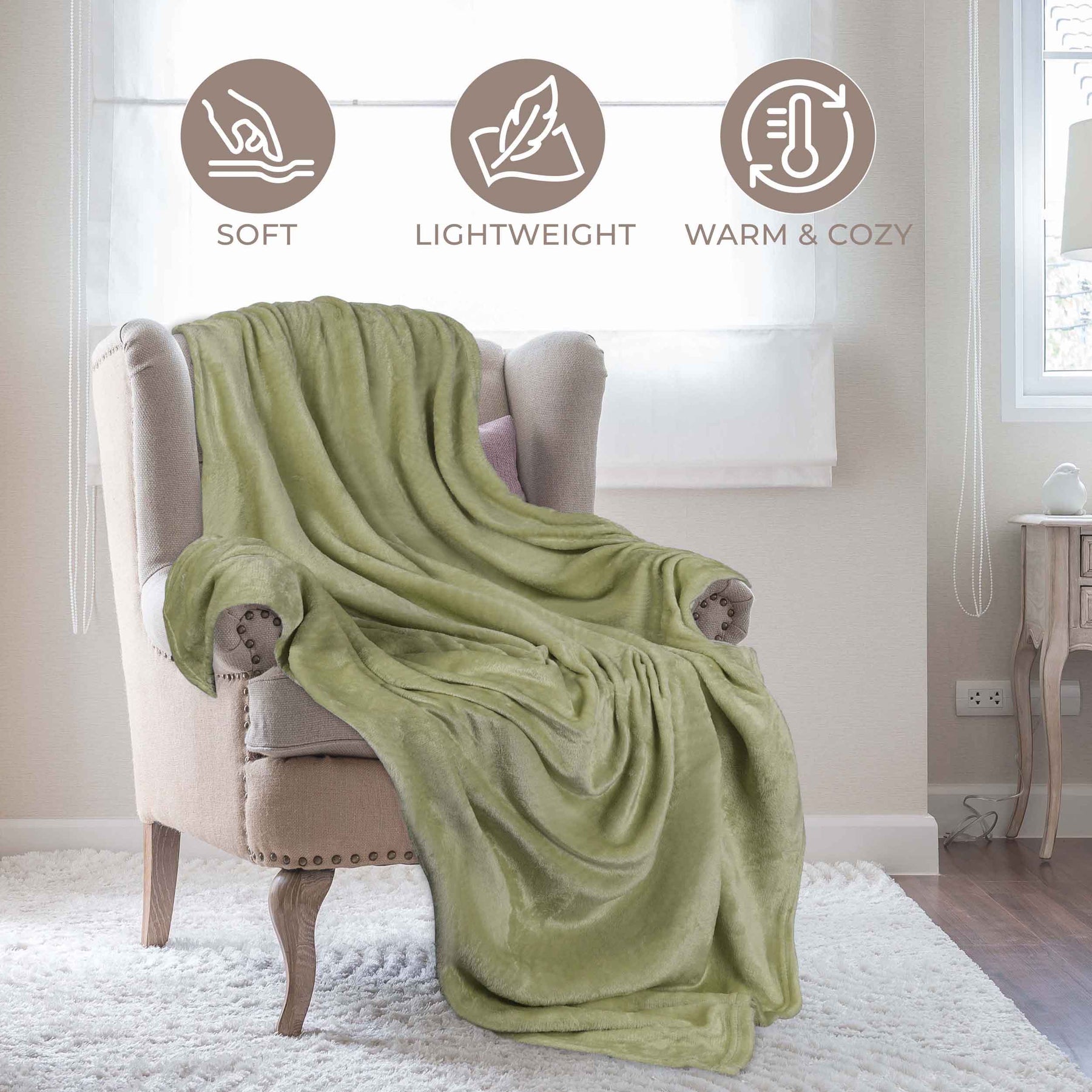 Sage sales fleece blanket