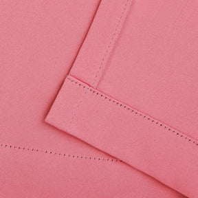 Classic Modern Rod Pocket Solid Blackout Curtain Set - Pink