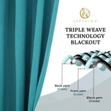 Solid Room Darkening Rod Pocket Blackout Curtain Panels, Set of 2