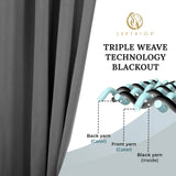 Solid Room Darkening Rod Pocket Blackout Curtain Panels, Set of 2