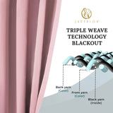 Solid Room Darkening Rod Pocket Blackout Curtain Panels, Set of 2