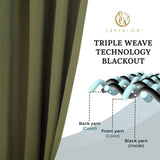 Solid Room Darkening Rod Pocket Blackout Curtain Panels, Set of 2