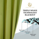 Solid Room Darkening Rod Pocket Blackout Curtain Panels, Set of 2